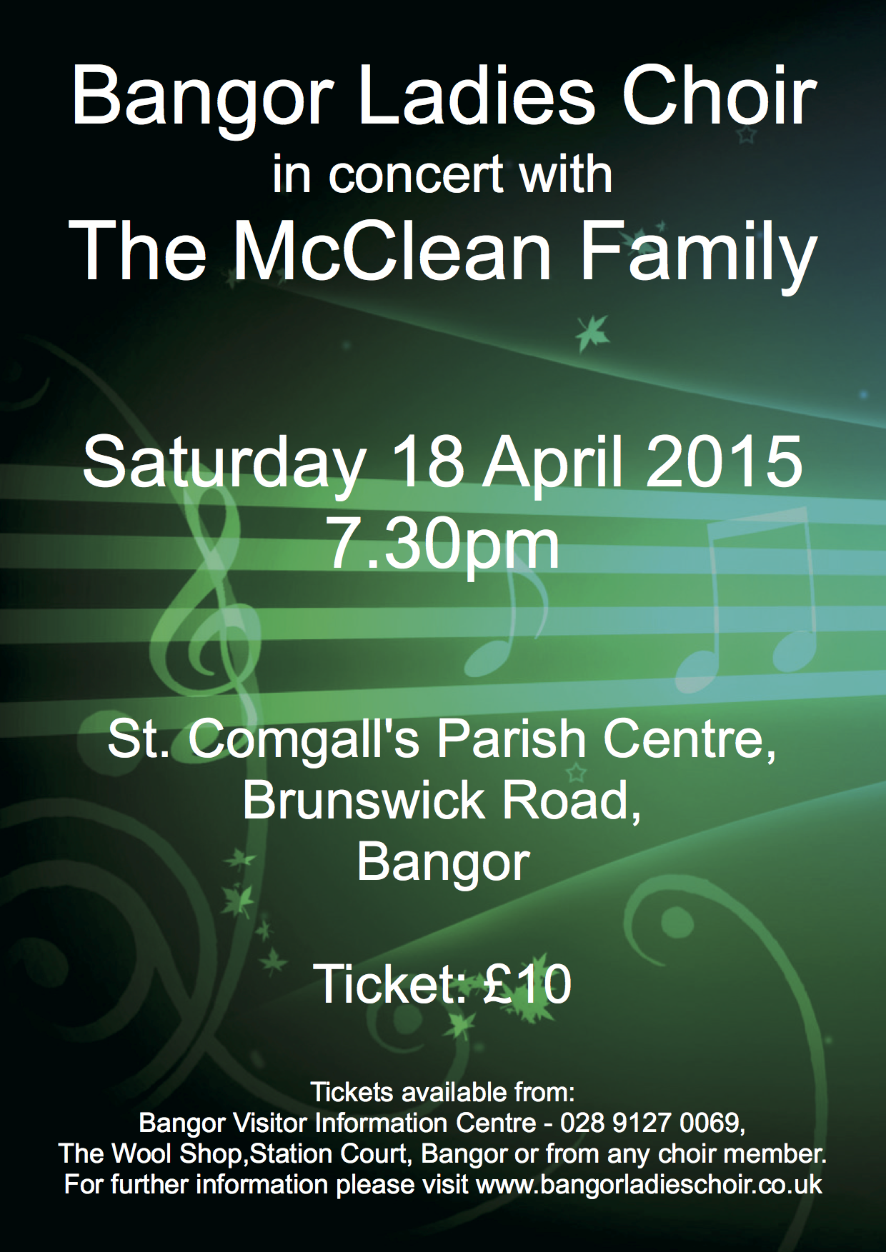 Bangor Ladies Choir and McClean Family Poster